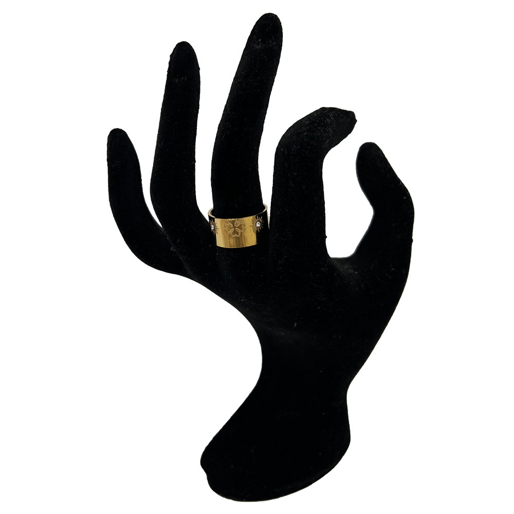Bague Feuilles Dorée Acier Inoxydable - Taille Unique - Neuve Avec étiquette